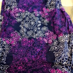 Plus Size purple floral leggings